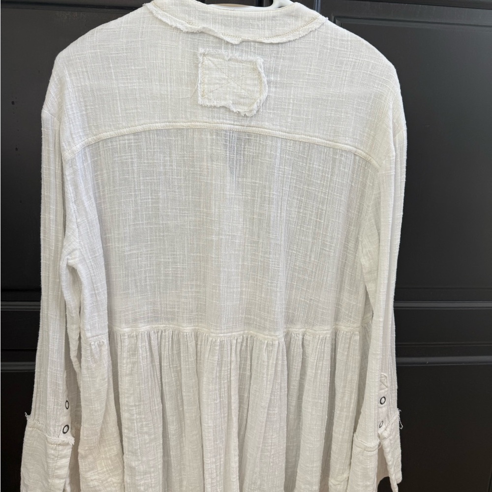 Free People Cream Button-Down Women's Shirt - Picture 3 of 3